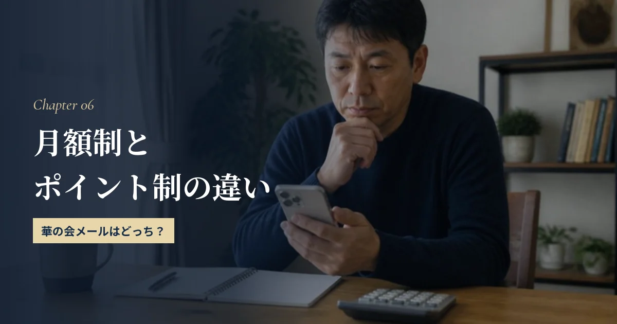 マッチングアプリとポイント制のサイトの違い｜華の会メールは？