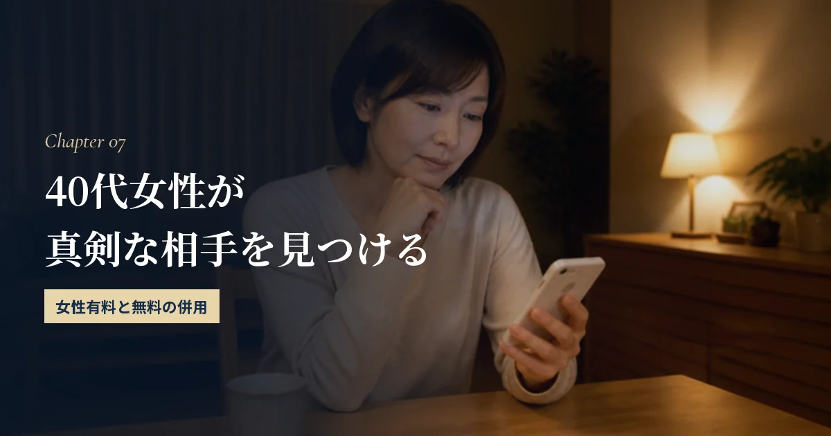 40代女性が婚活アプリで真剣な相手を見つけるポイント