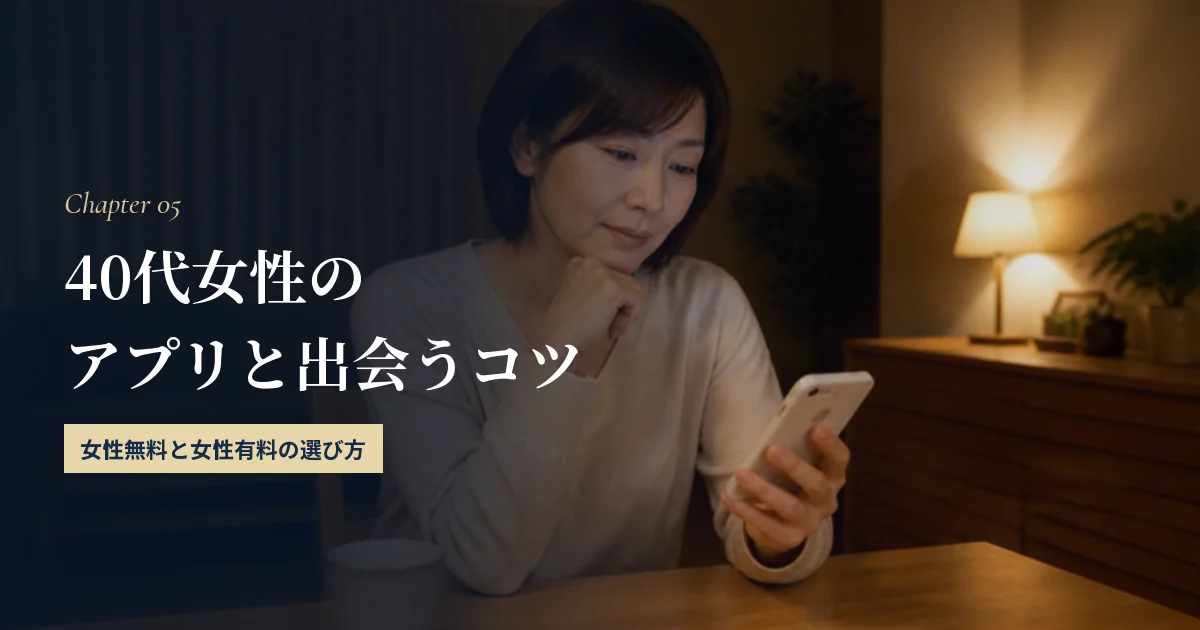 40代女性におすすめのアプリと出会うコツ