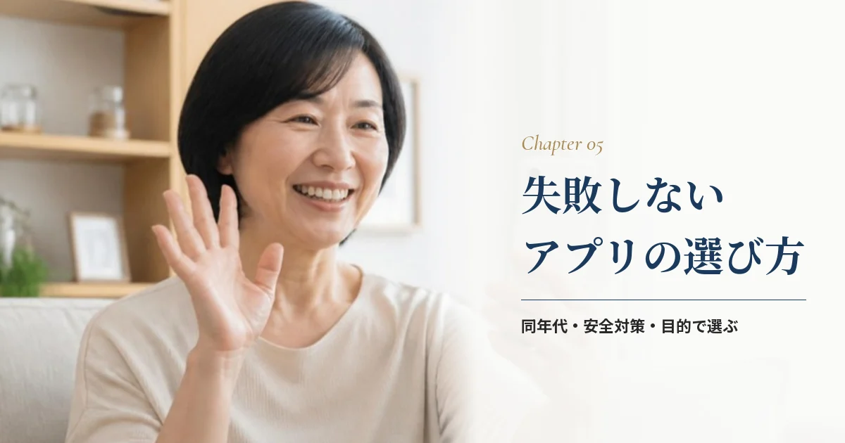 60代がマッチングアプリで失敗しない選び方