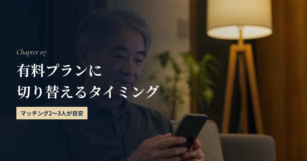 50代男性が有料プランに切り替えるタイミングと料金
